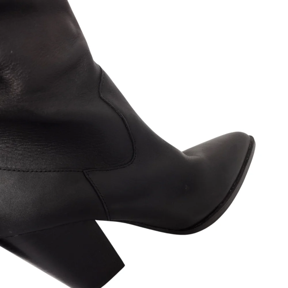 Steve Madden Landy Black Over The Knee Slouchy Pull On Western Boots Size 9